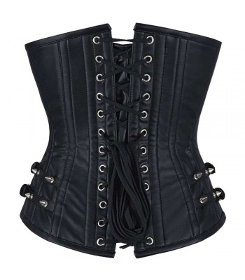 Women Chelsea Faux Leather Longline Corset Underbust Corset Bondage